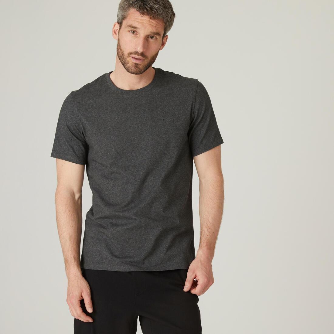Stretch Cotton Fitness T-Shirt, Grey, , large image number 0
