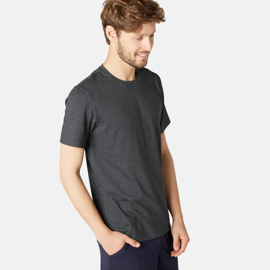 Stretch Cotton Fitness T-Shirt, Grey, , large image number 5