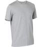 DOMYOS - Men Short-Sleeved Straight-Cut Crew Neck Cotton Fitness T-Shirt 500, White