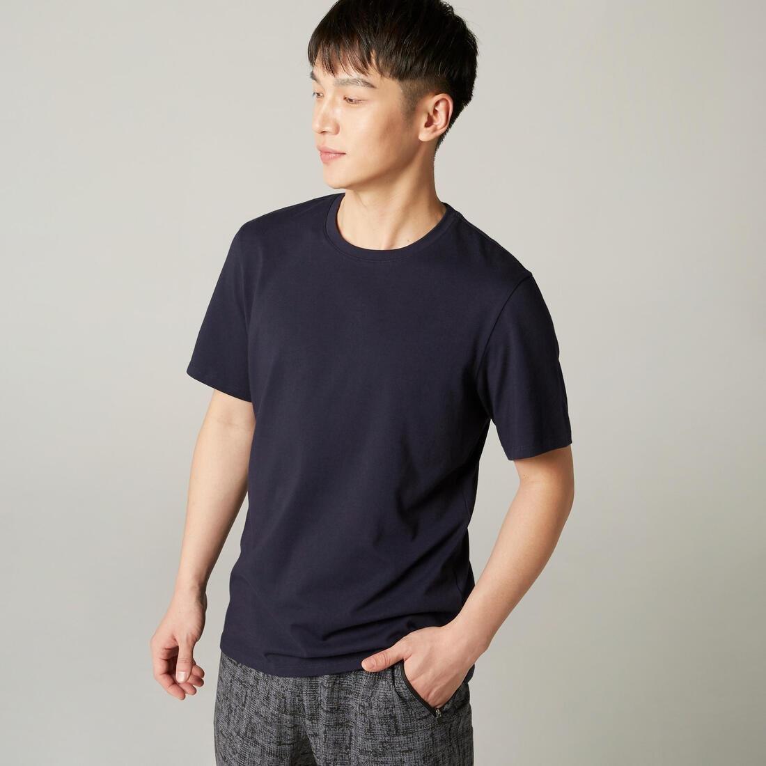 Stretch Cotton Fitness T-Shirt, Blue, , large image number 5