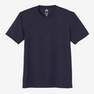 DOMYOS - Stretch Cotton Fitness T-Shirt, Blue