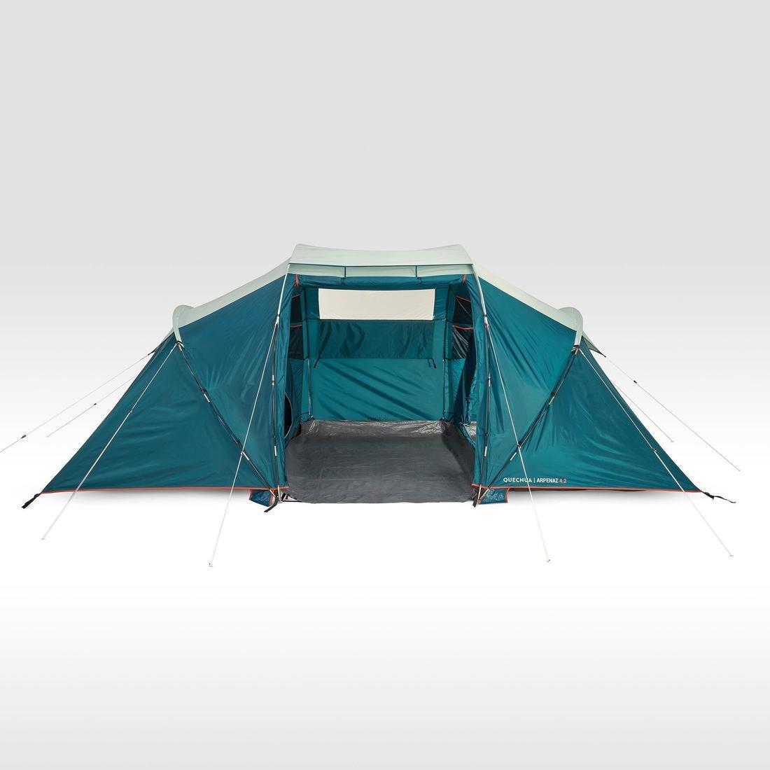Camping Tent With Poles Arpenaz 4 People 2 Bedrooms, No Color, medium