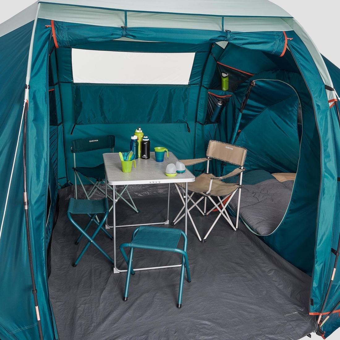 Camping Tent With Poles Arpenaz 4 People 2 Bedrooms, No Color, large image number 8