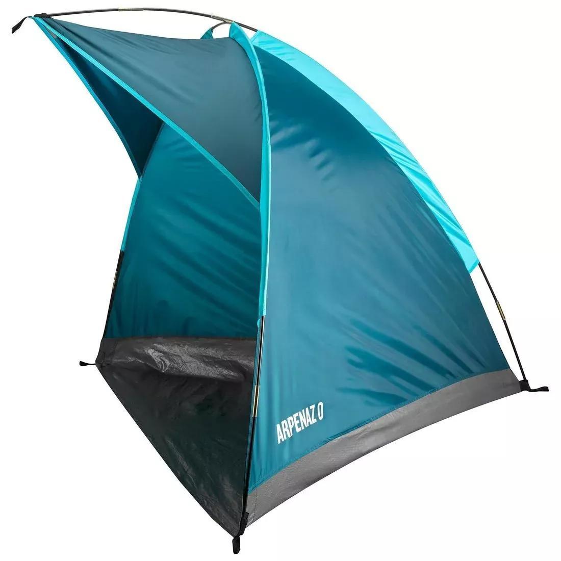 Camping Shelter (With Tent Poles) Arpenaz 0 Compact - 1 Adult To 2 Children, Dark Petrol Blue, No Color, large image number 0