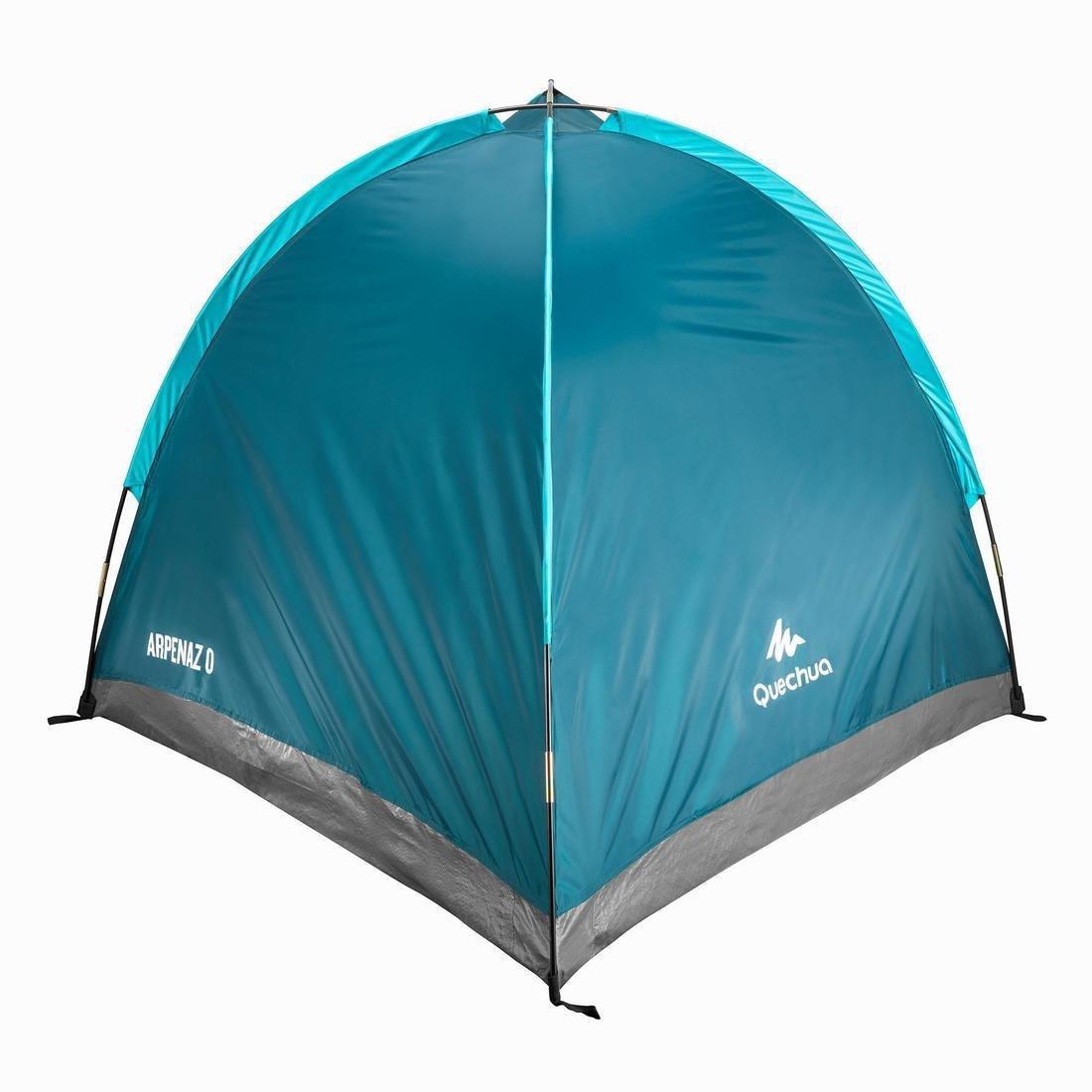 QUECHUA - Camping Shelter (With Tent Poles) Arpenaz 0 Compact - 1 Adult To 2 Children, Dark Petrol Blue