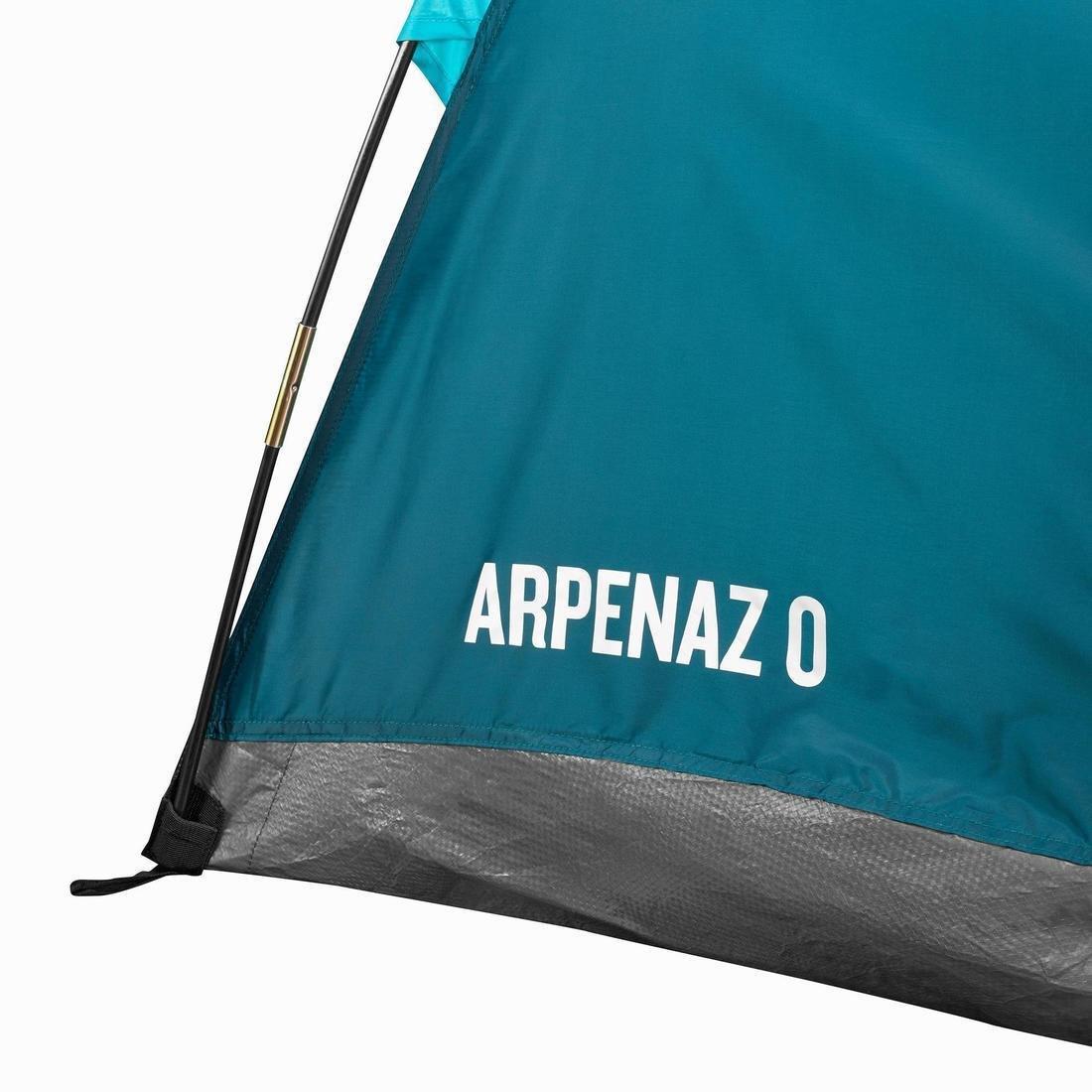 Camping Shelter (With Tent Poles) Arpenaz 0 Compact - 1 Adult To 2 Children, Dark Petrol Blue, No Color, large image number 7