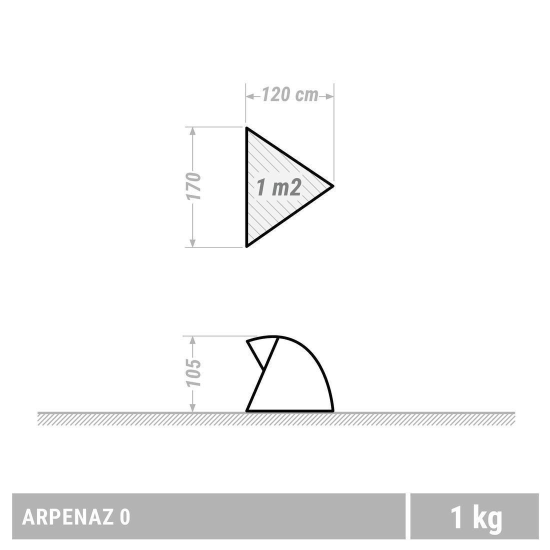 QUECHUA - Camping Shelter (With Tent Poles) Arpenaz 0 Compact - 1 Adult To 2 Children, Dark Petrol Blue