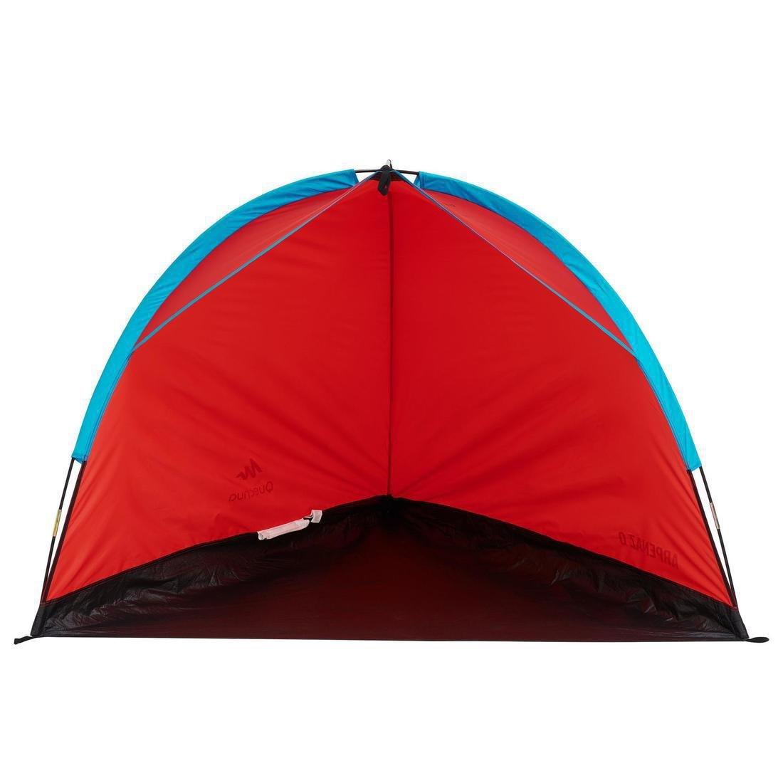 Camping Shelter (With Tent Poles) Arpenaz 0 Compact - 1 Adult To 2 Children, Dark Petrol Blue, No Color, large image number 12
