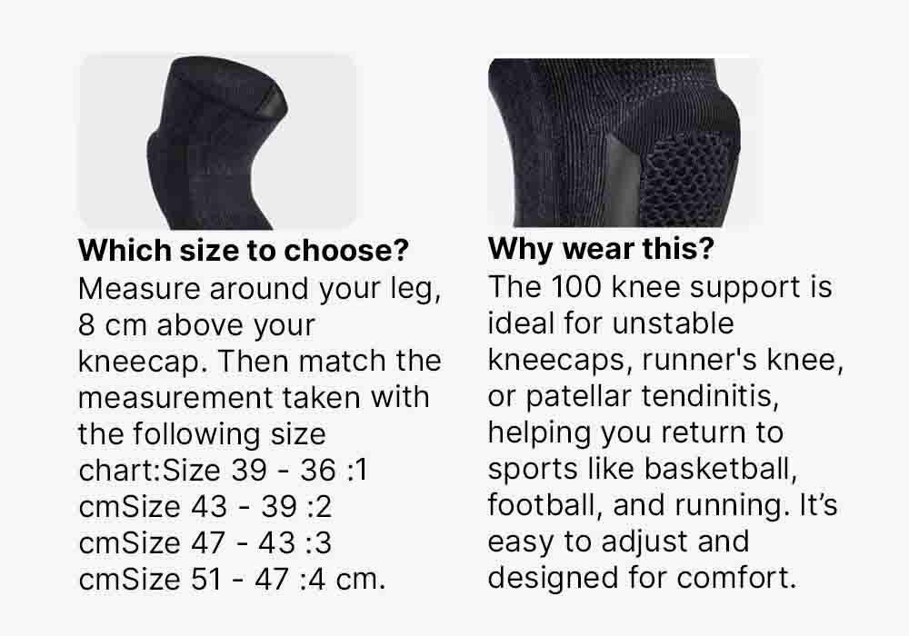 Adult Right/Left Kneecap Brace Strong 100 - Black, No Color, medium