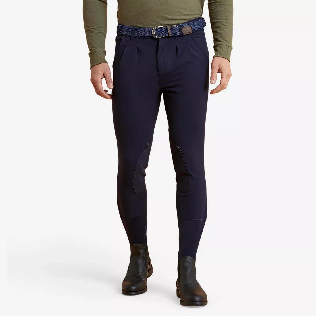 Men Horse Riding Jodhpurs - 500, Grey, No Color, medium