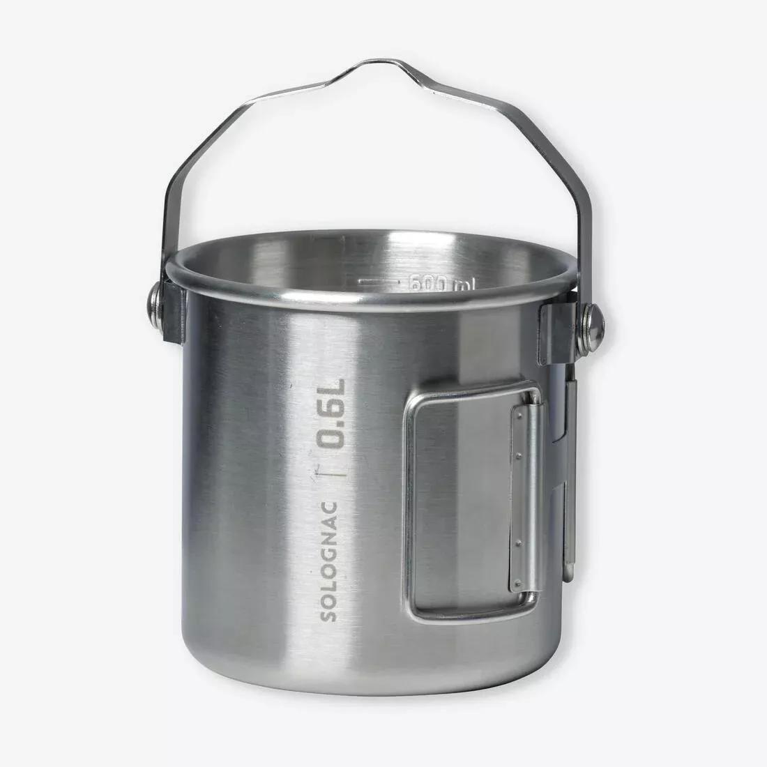 Mug 60 c L (0.6 L) Bushcraft Bivouac Stainless Steel, Grey, No Color, medium