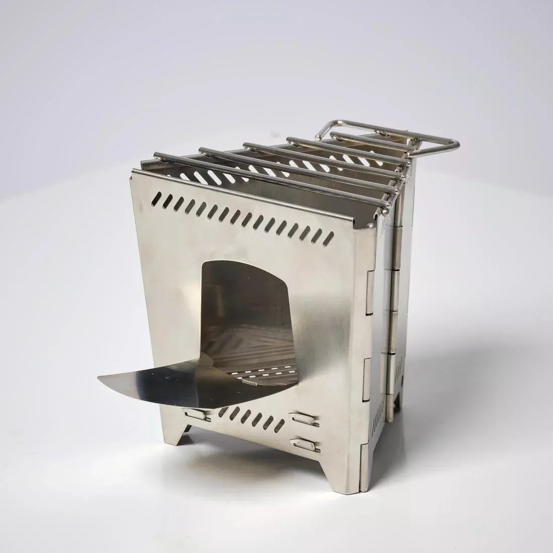 Stainless steel bivouac bushcraft wood-burning camping stove, Steel, No Color, medium