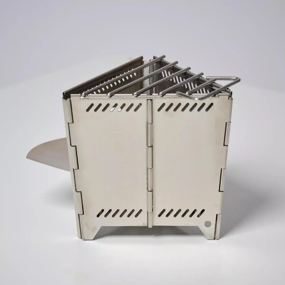 Stainless steel bivouac bushcraft wood-burning camping stove, Steel, No Color, large image number 3