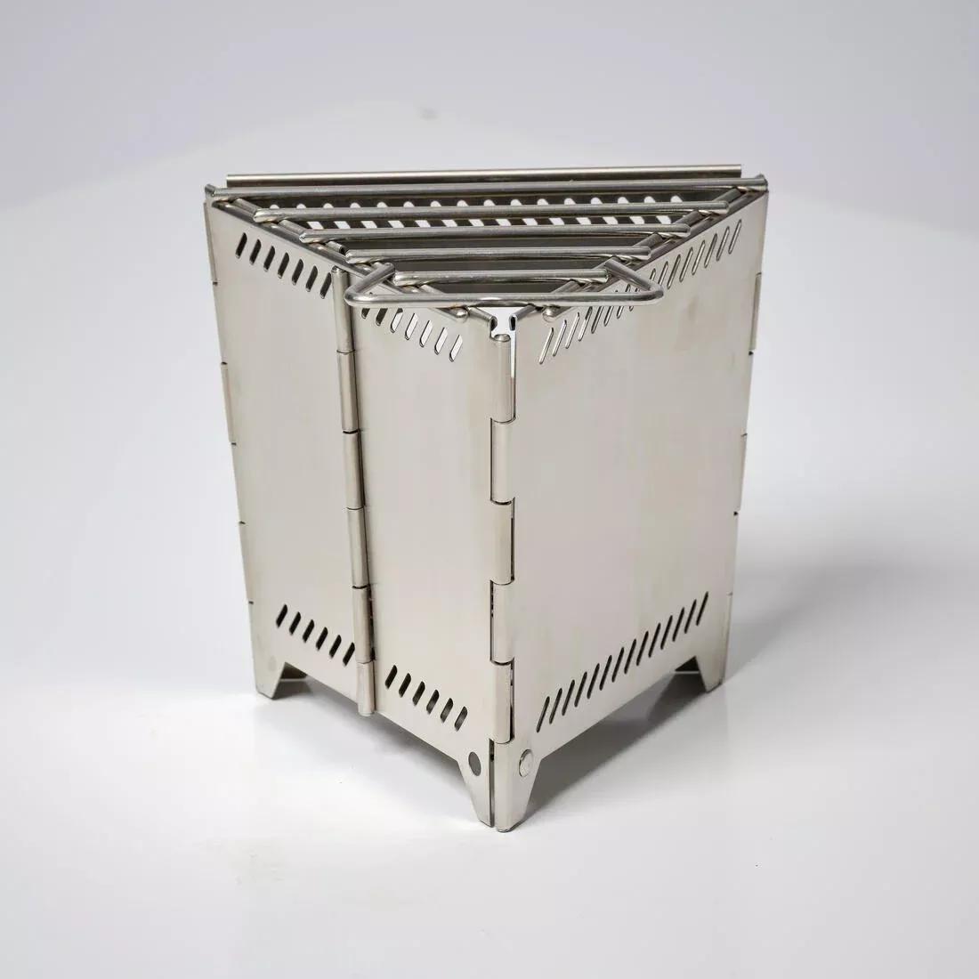 Stainless steel bivouac bushcraft wood-burning camping stove, Steel, No Color, large image number 4