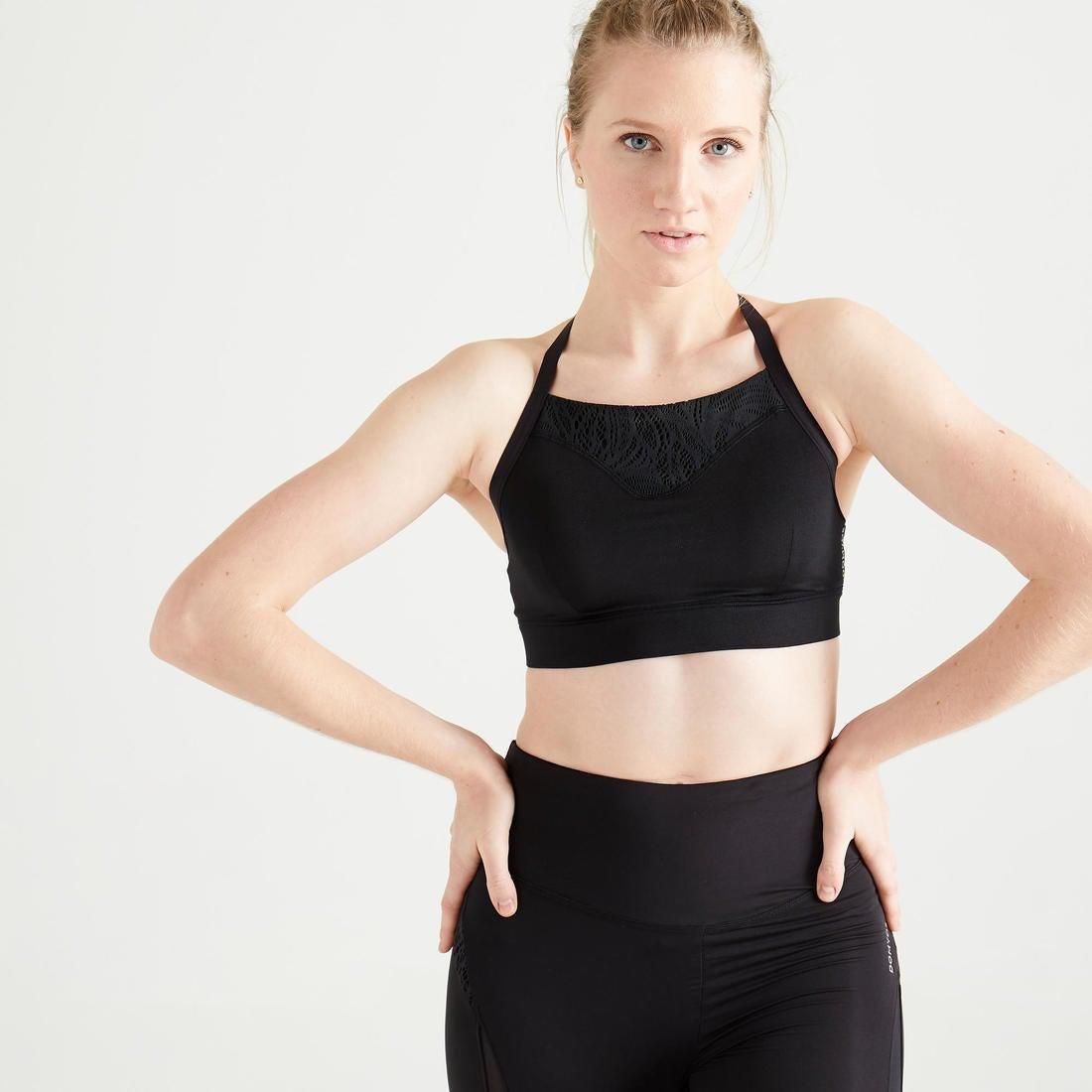 Light Support Fitness Bra 120, Black, No Color, large image number 0