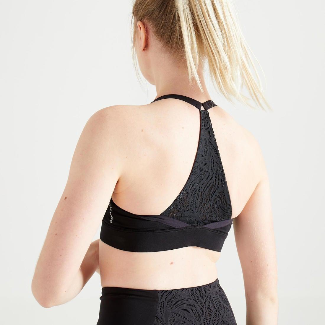 Light Support Fitness Bra 120, Black, No Color, large image number 4