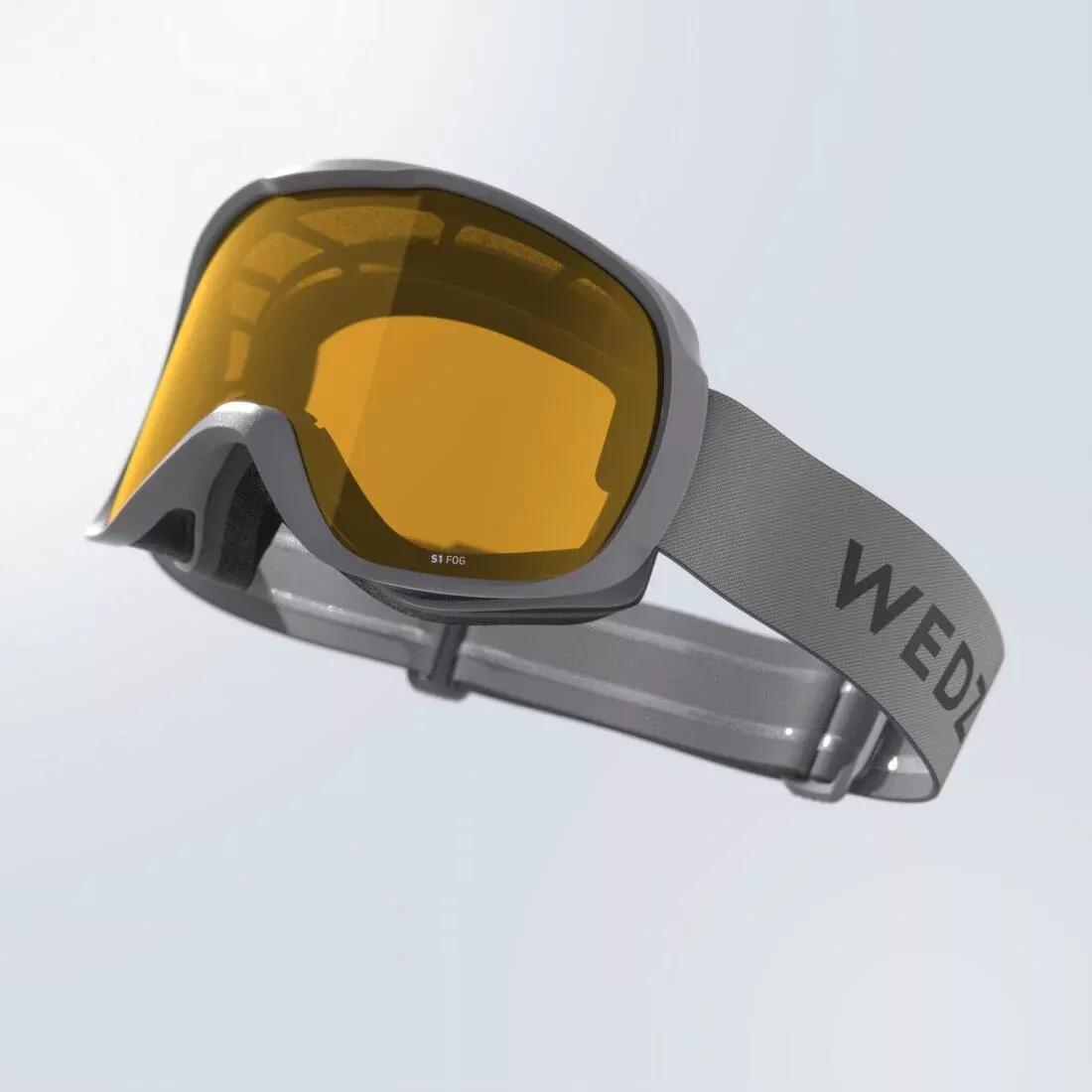 SILVER GREY GIRL'S AND WOMEN'S SKIING AND SNOWBOARDING GOGGLES BAD WEATHER - G 500 S1, No Color, large image number 0