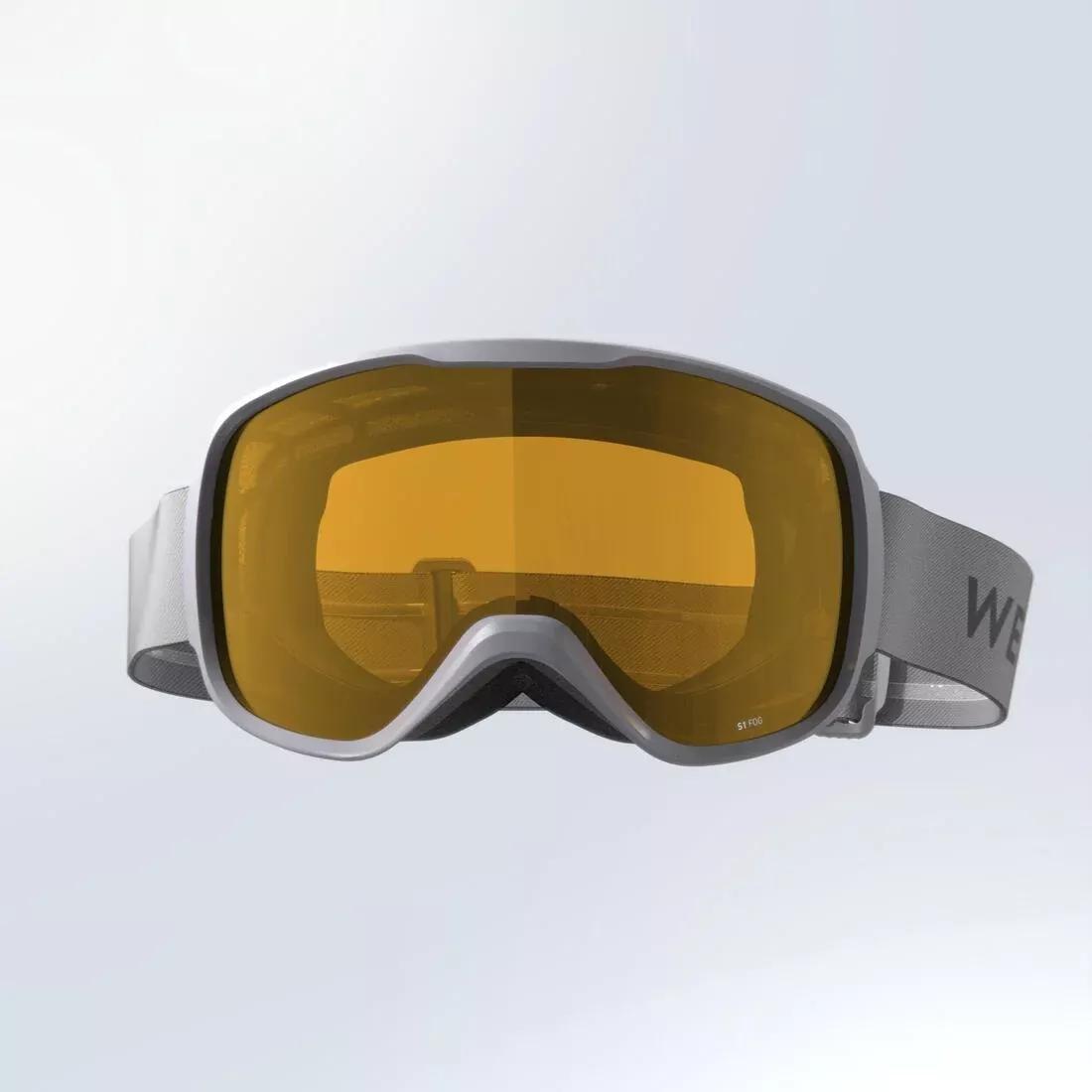SILVER GREY GIRL'S AND WOMEN'S SKIING AND SNOWBOARDING GOGGLES BAD WEATHER - G 500 S1, No Color, large image number 1
