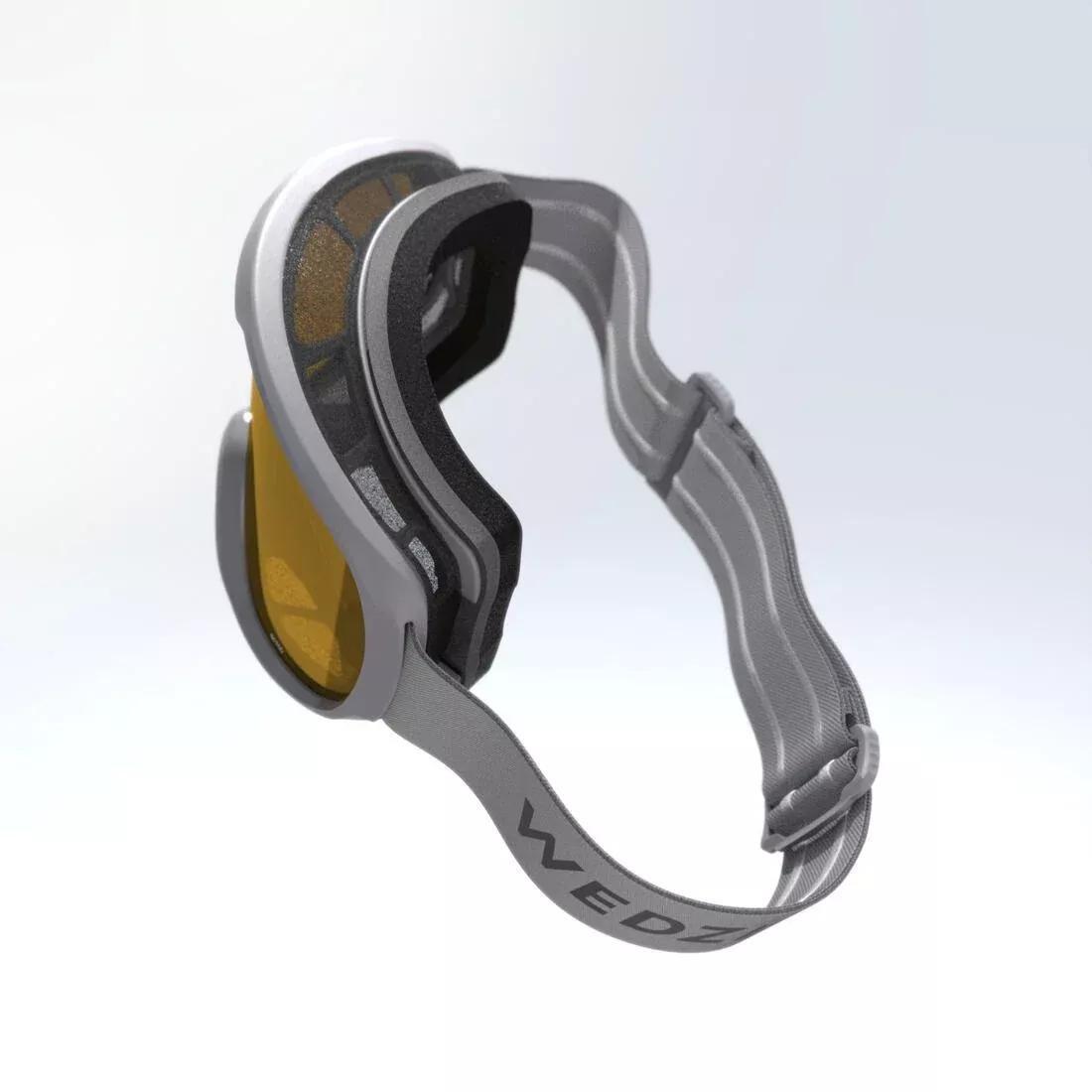 SILVER GREY GIRL'S AND WOMEN'S SKIING AND SNOWBOARDING GOGGLES BAD WEATHER - G 500 S1, No Color, large image number 3