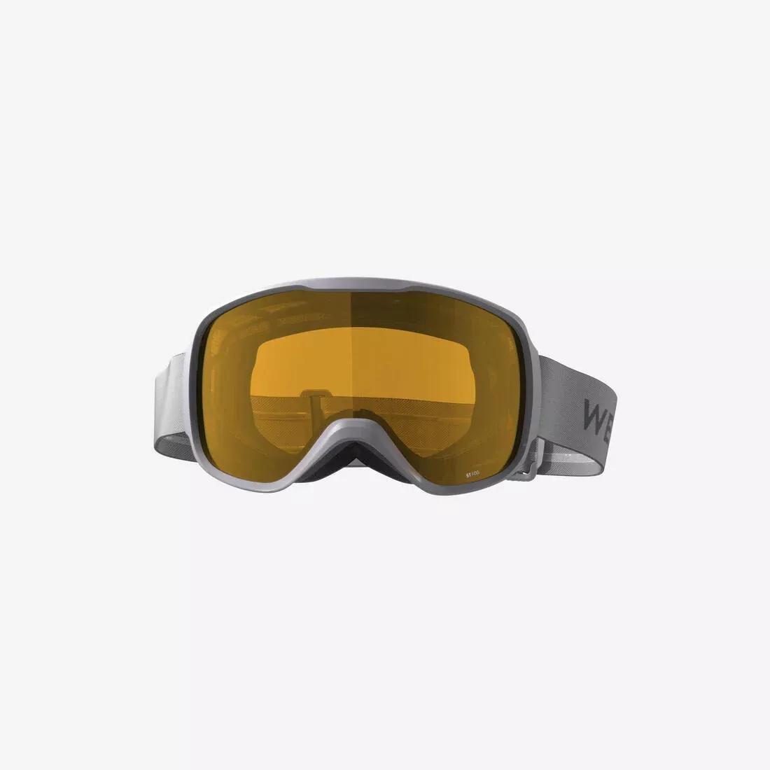 SILVER GREY GIRL'S AND WOMEN'S SKIING AND SNOWBOARDING GOGGLES BAD WEATHER - G 500 S1, No Color, large image number 4