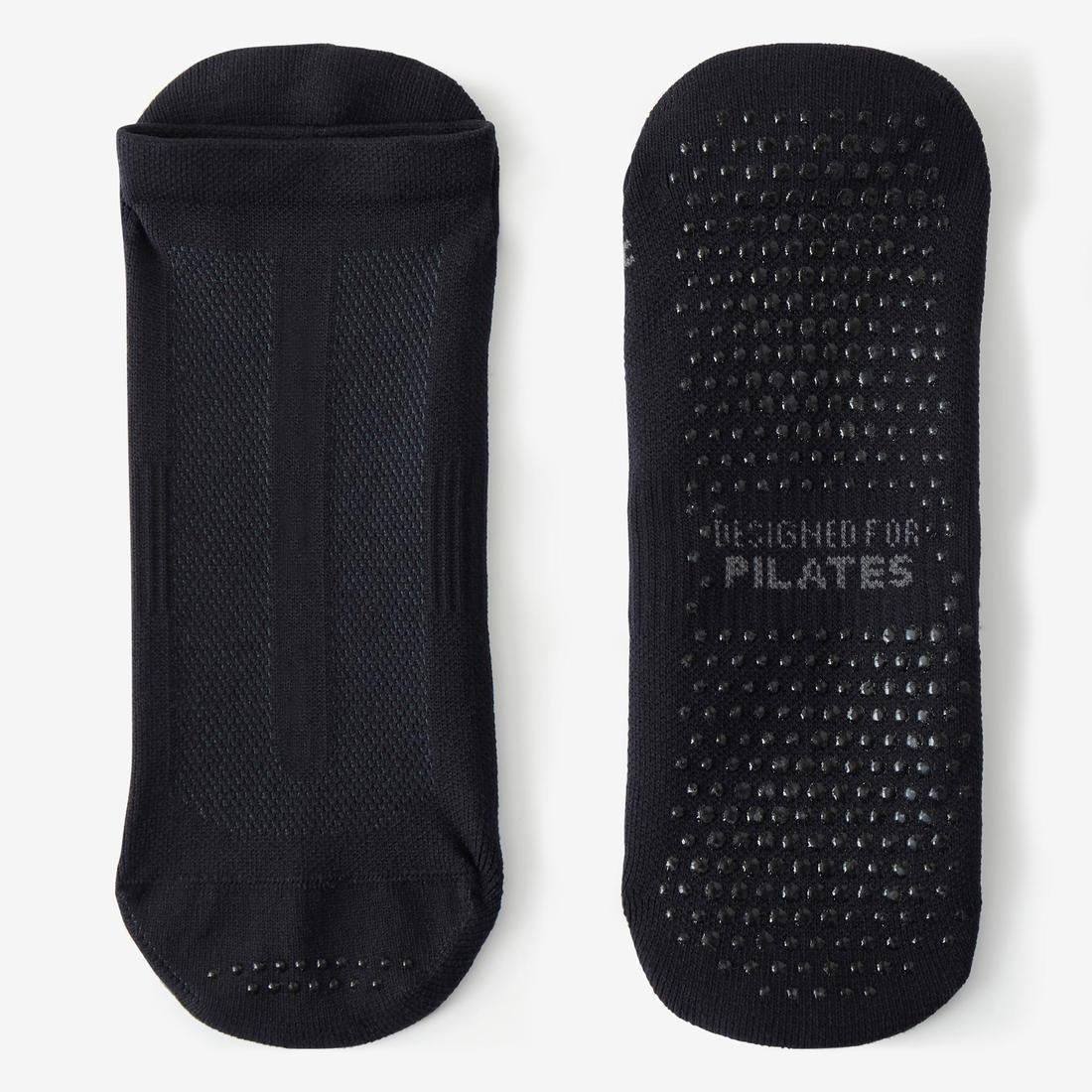 DOMYOS - Non-Slip Fitness Breathable Socks, Grey