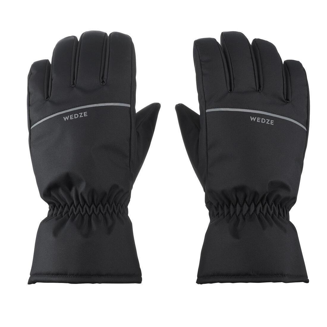 Unisex Ski Gloves - 100, Black, No Color, large image number 1