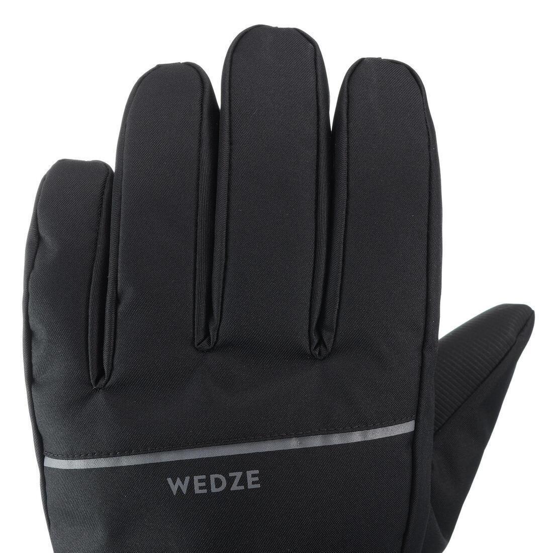 Unisex Ski Gloves - 100, Black, No Color, large image number 4