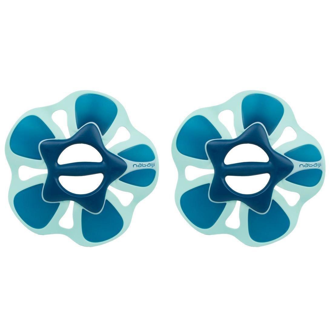 Pair of Aquafit Pullpush Dumbbells Flower L Blue, No Color, large image number 1