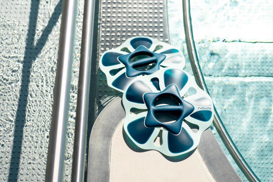 Pair of Aquafit Pullpush Dumbbells Flower L Blue, No Color, large image number 8