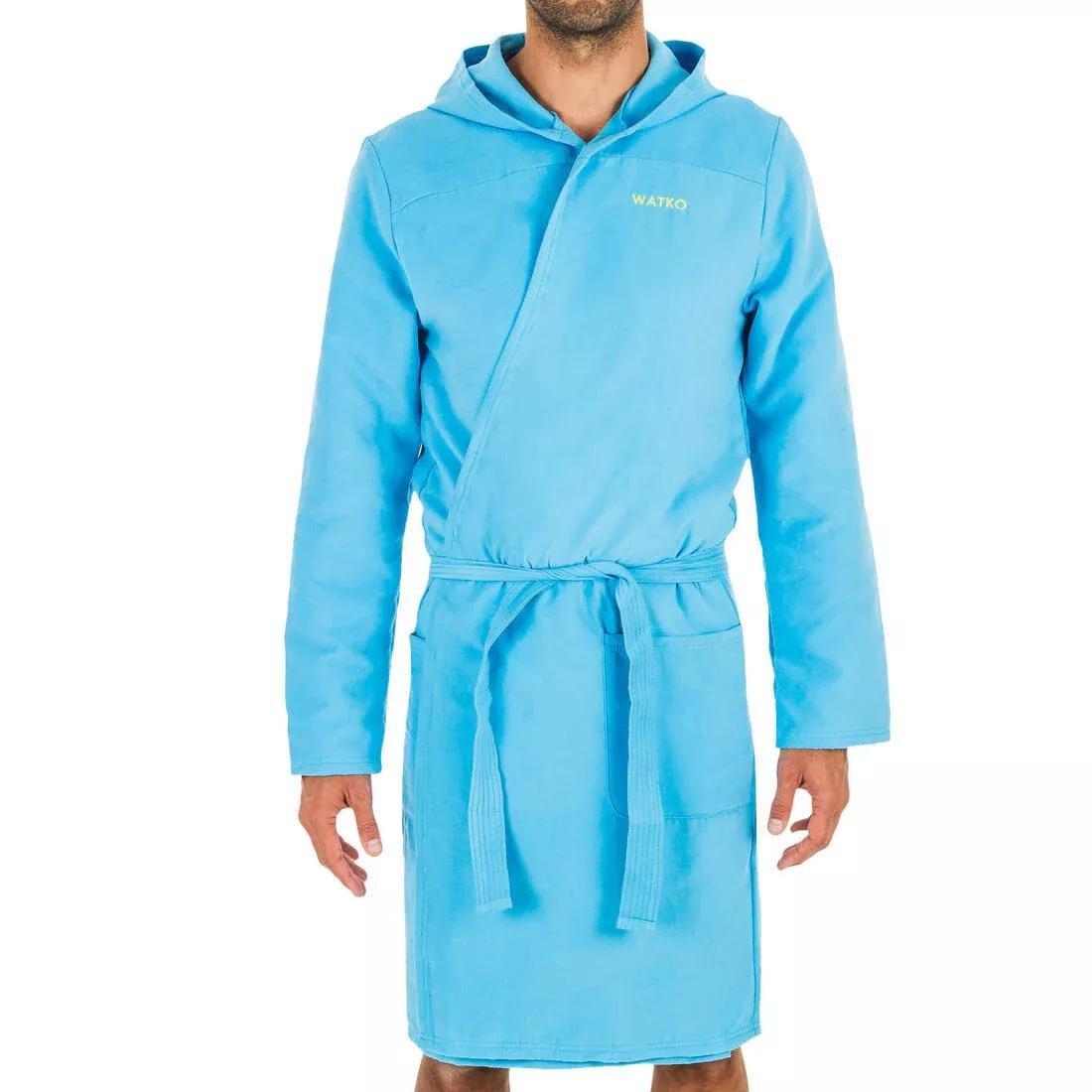 Men Compact Microfibre Pool Bathrobe, Grey, , large image number 10