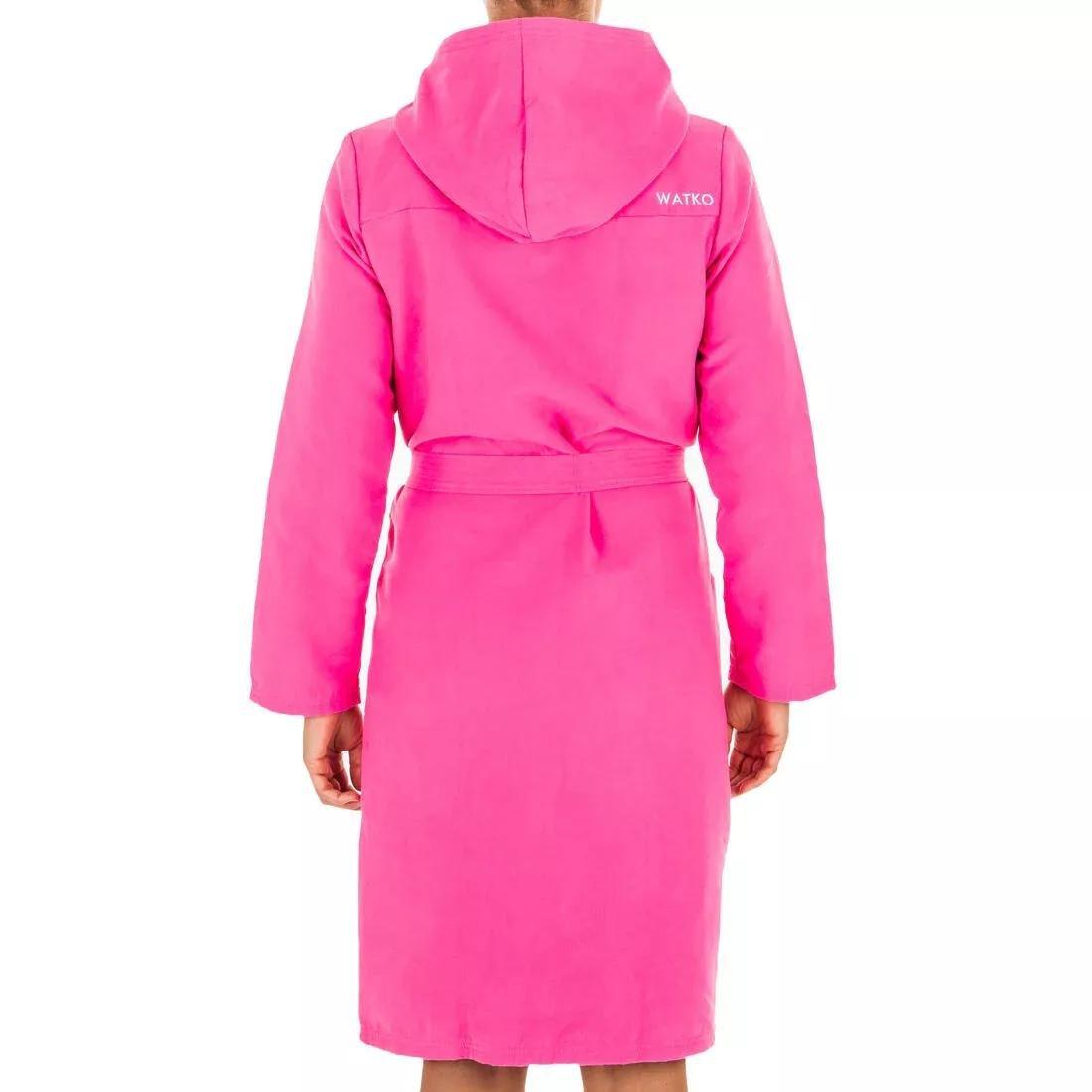 Compact Microfibre Pool Bathrobe With Hood, Magenta, , large image number 9