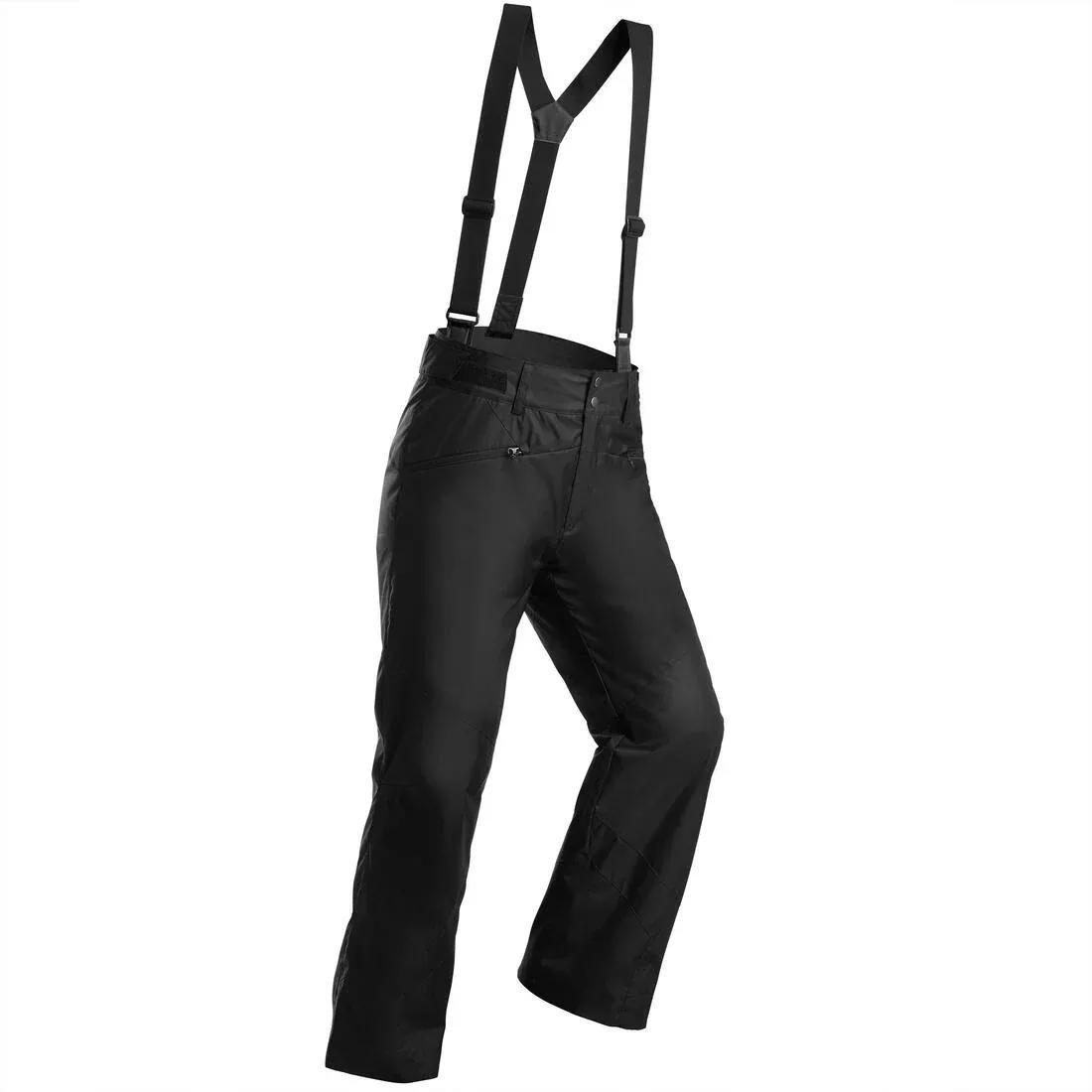 Men Warm Ski Trousers 180, Black, No Color, large image number 0