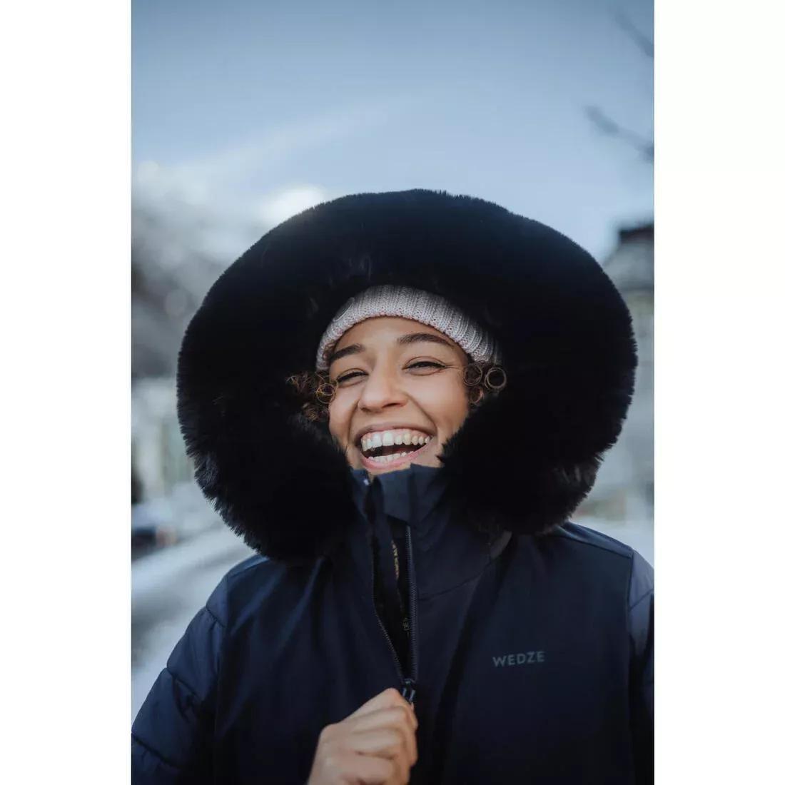 Women Mid-Length Warm Ski Jacket - 100, White, No Color, large image number 8
