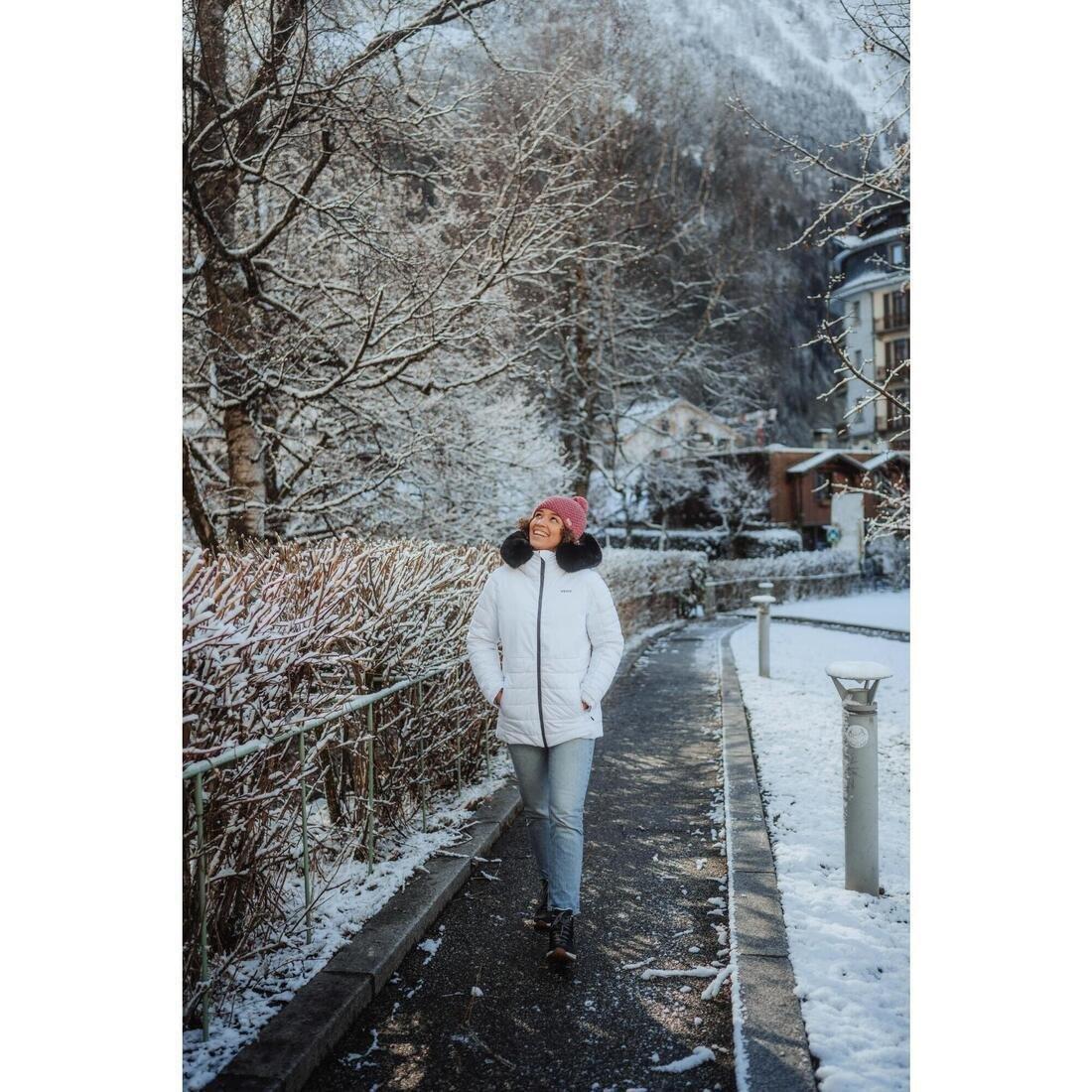 Women Mid-Length Warm Ski Jacket - 100, White, No Color, large image number 10