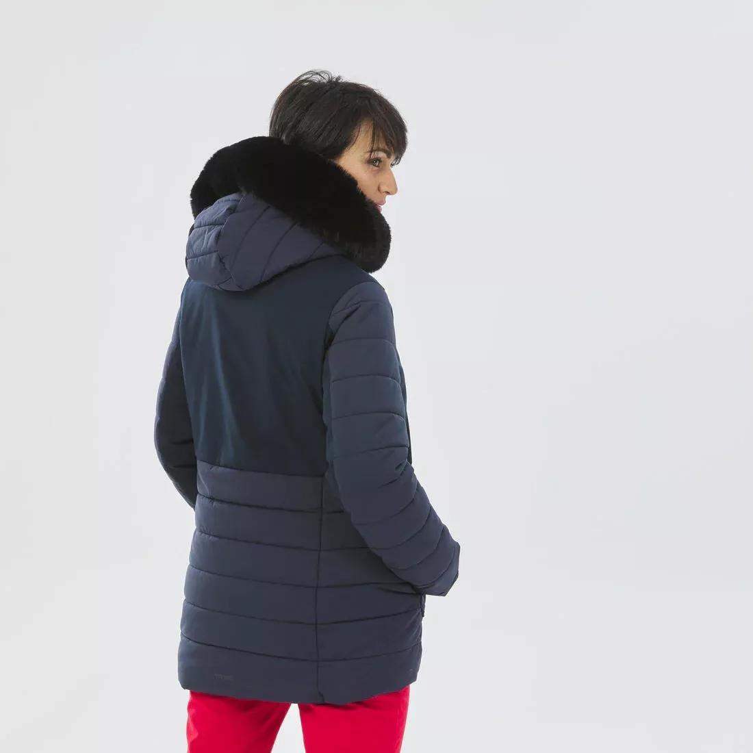 ASPHALT BLUE Women's Mid-Length Warm Ski Jacket 100, , large image number 2