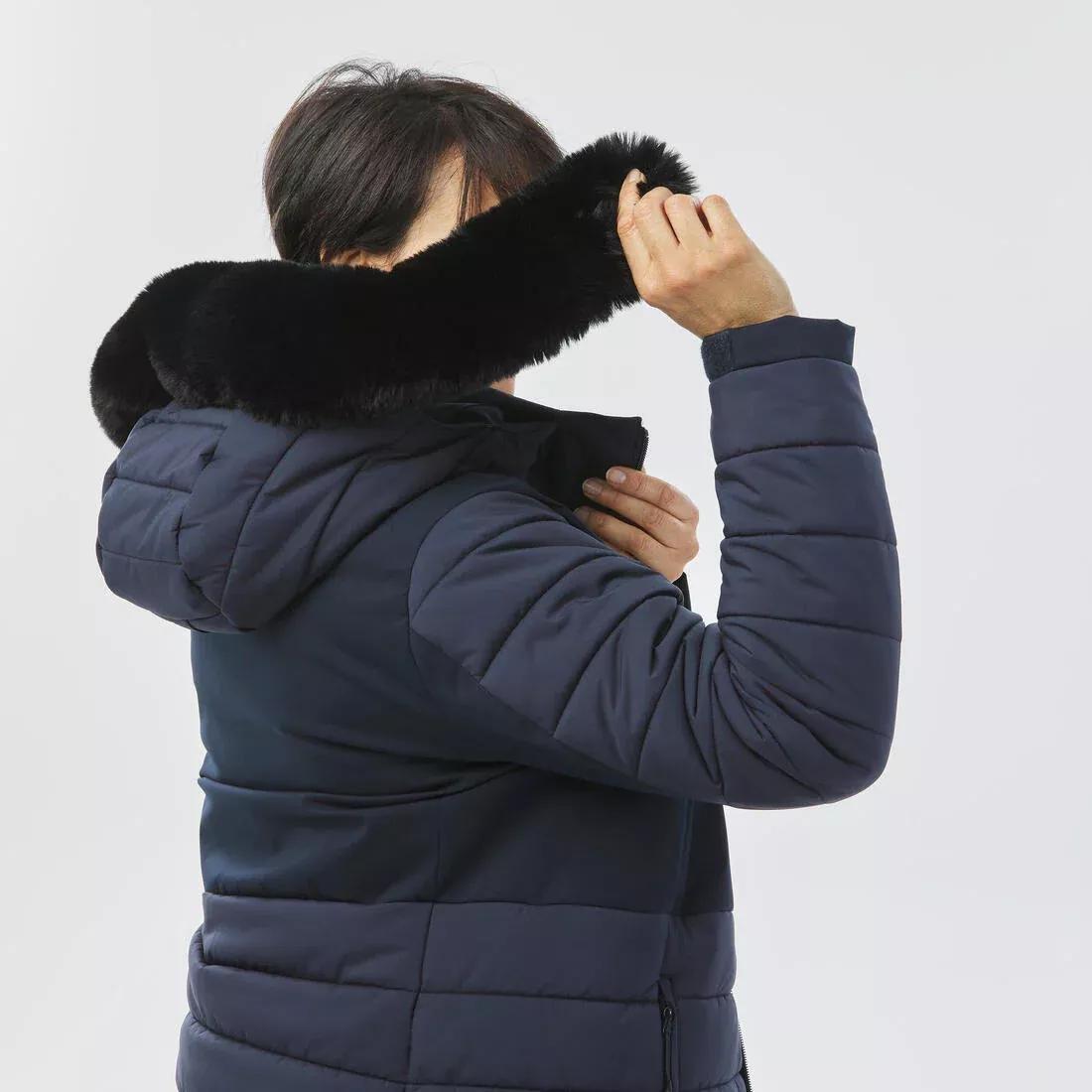 ASPHALT BLUE Women's Mid-Length Warm Ski Jacket 100, , large image number 7