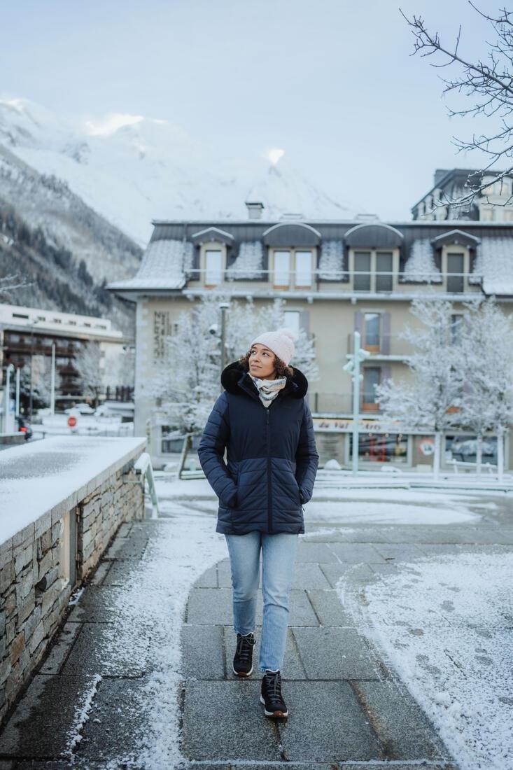 ASPHALT BLUE Women's Mid-Length Warm Ski Jacket 100, 5401_000, medium