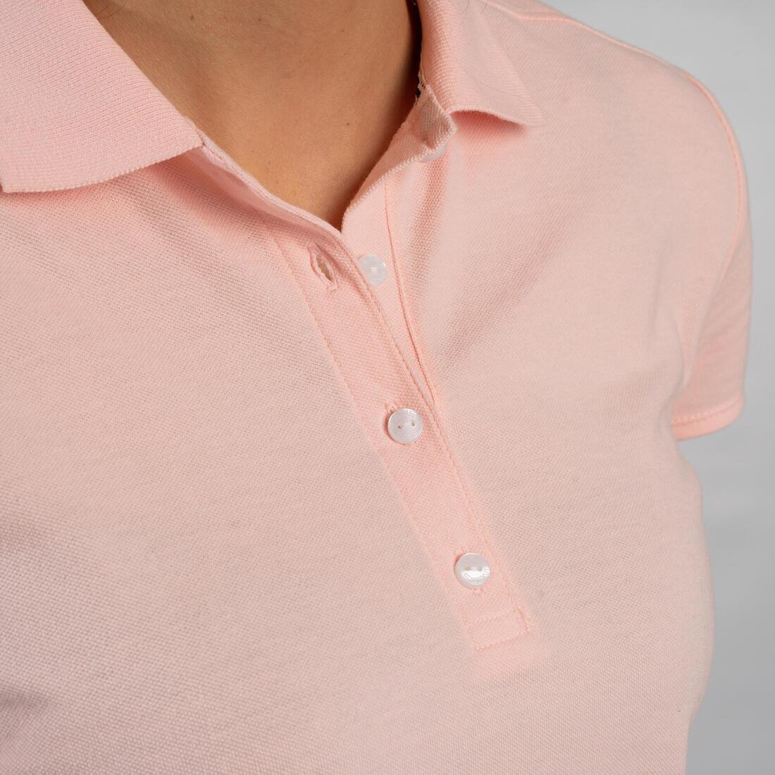 Women's golf short-sleeved polo shirt MW500, ultra white, No Color, large image number 3