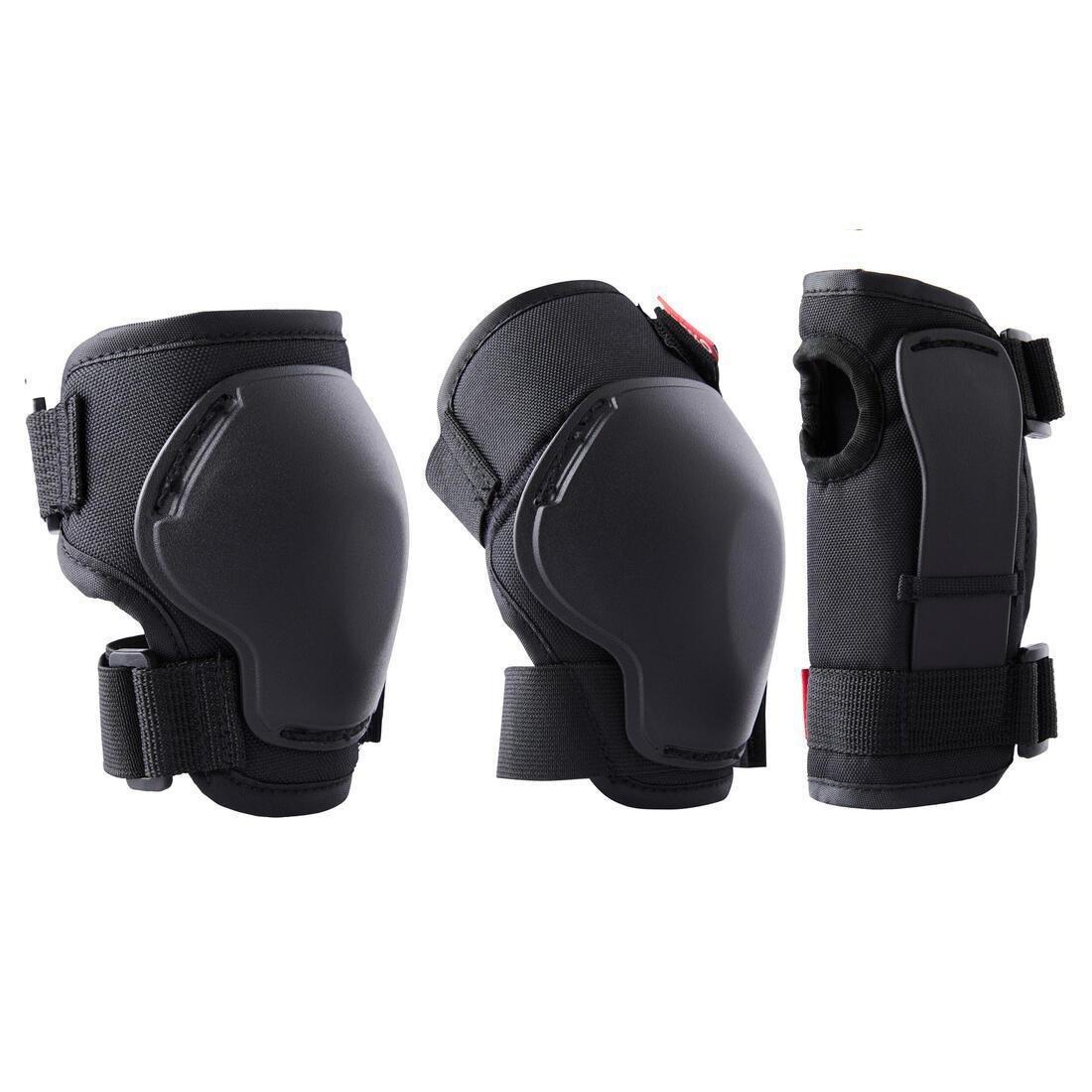 Kids' 2 X 3-Piece Skating Skateboard Scooter Protective Gear - 100, Black, , large image number 0