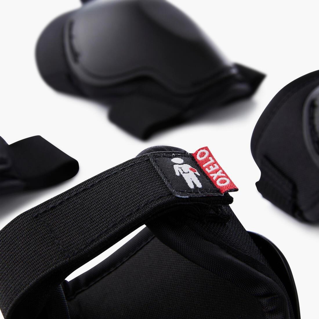 Kids' 2 X 3-Piece Skating Skateboard Scooter Protective Gear - 100, Black, , large image number 4