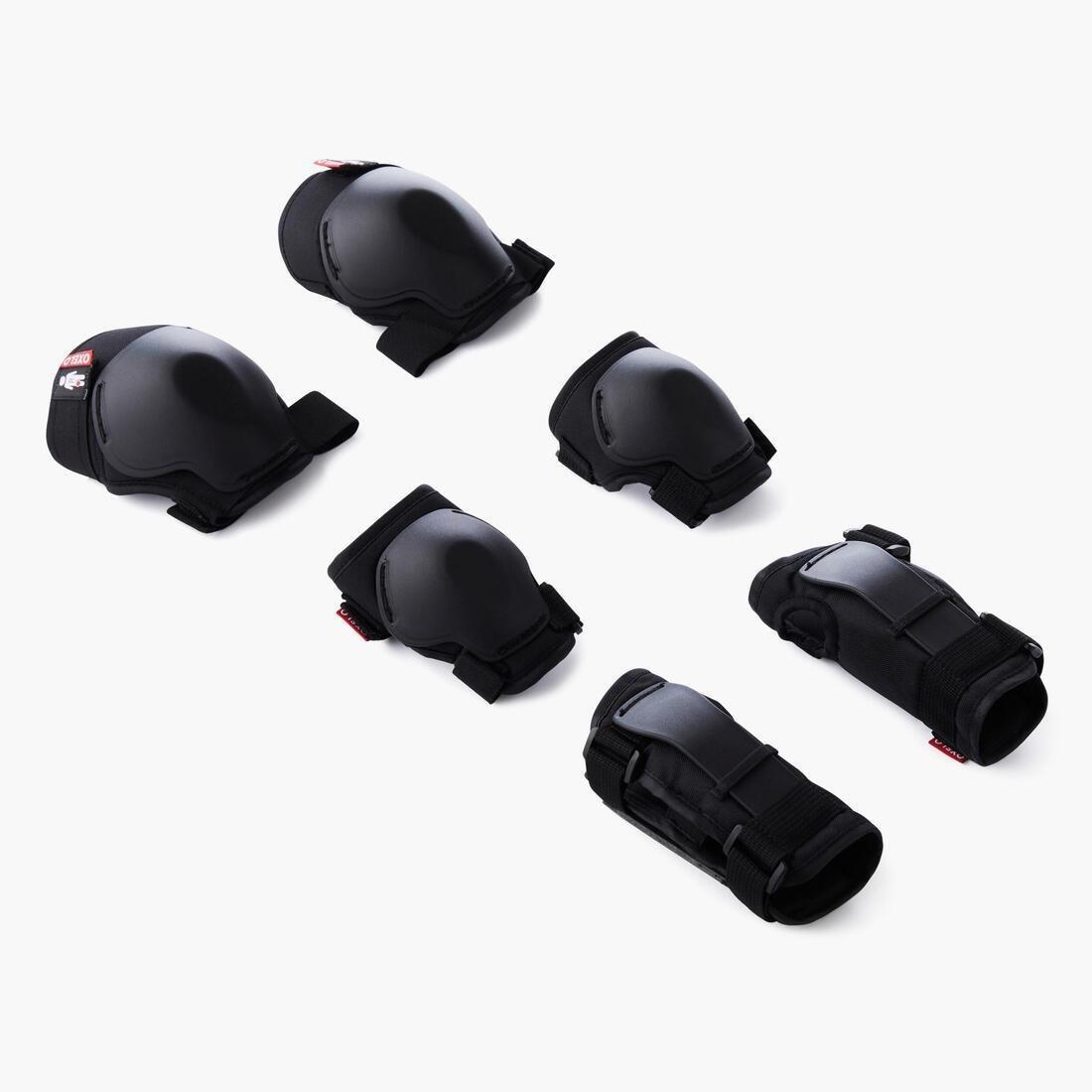 Kids' 2 X 3-Piece Skating Skateboard Scooter Protective Gear - 100, Black, , large image number 6