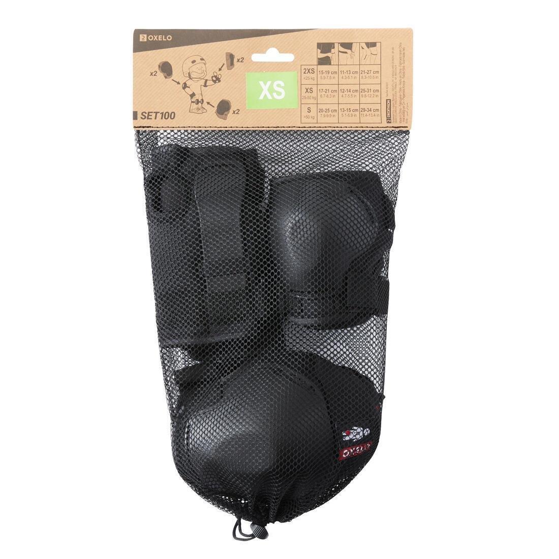 Kids' 2 X 3-Piece Skating Skateboard Scooter Protective Gear - 100, Black, , large image number 7