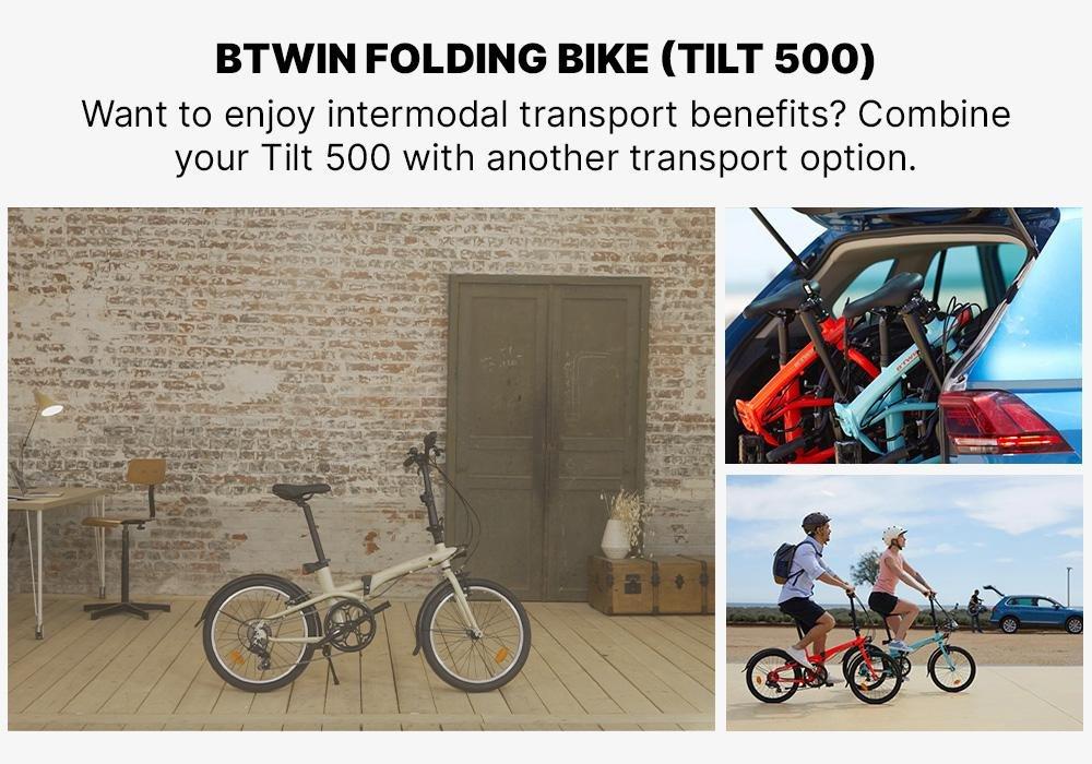 Tilt 500 Folding Bike, Fluo Orange, No Color, large image number 18