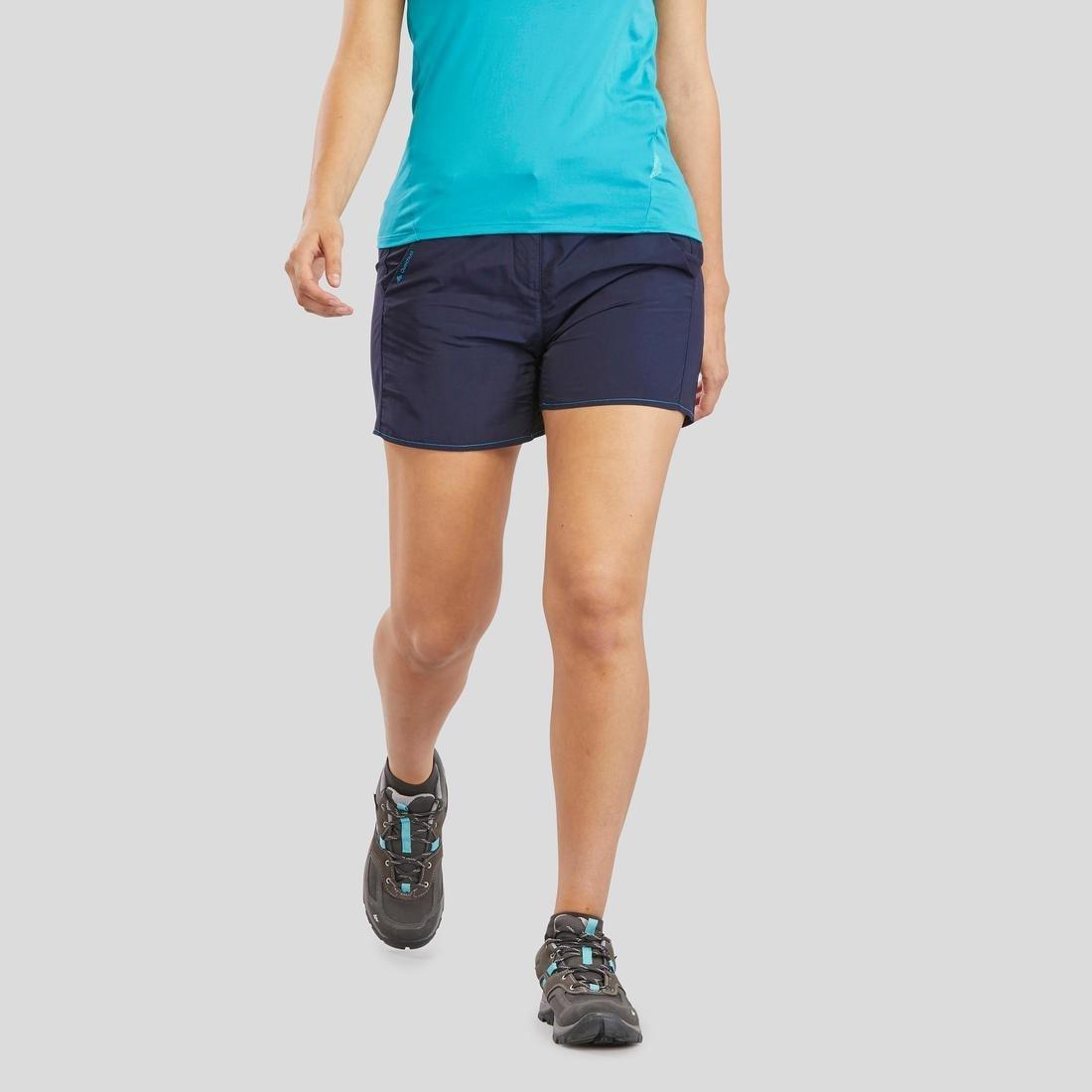 QUECHUA - Women Mountain Walking Shorts - Mh100, Blue