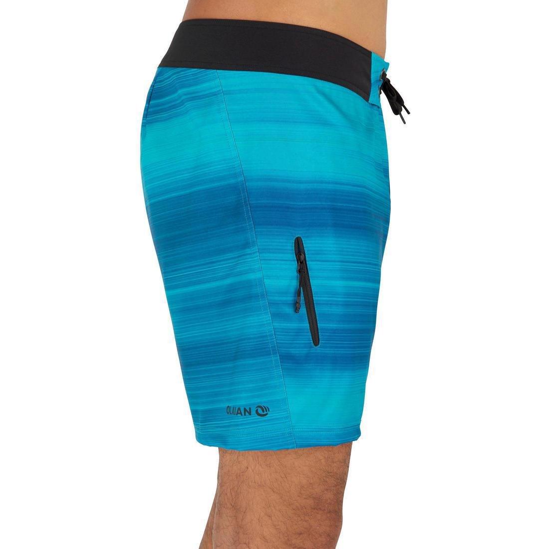 Men Surfing Short Boardshorts 500, Blue, , large image number 7