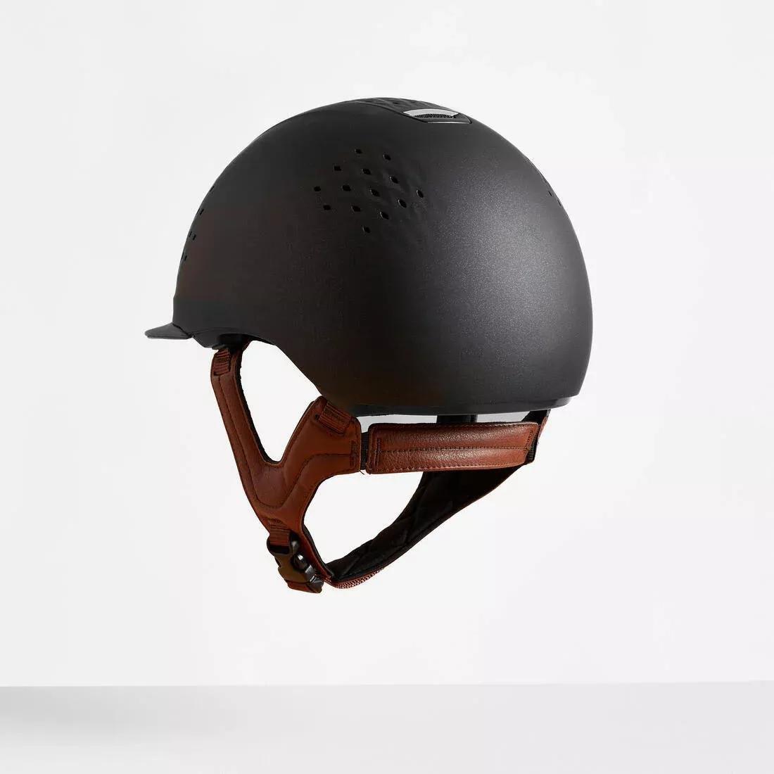 Adults And Kids Horse Riding Helmet 900 + Bag - Glossy, Brown, No Color, medium