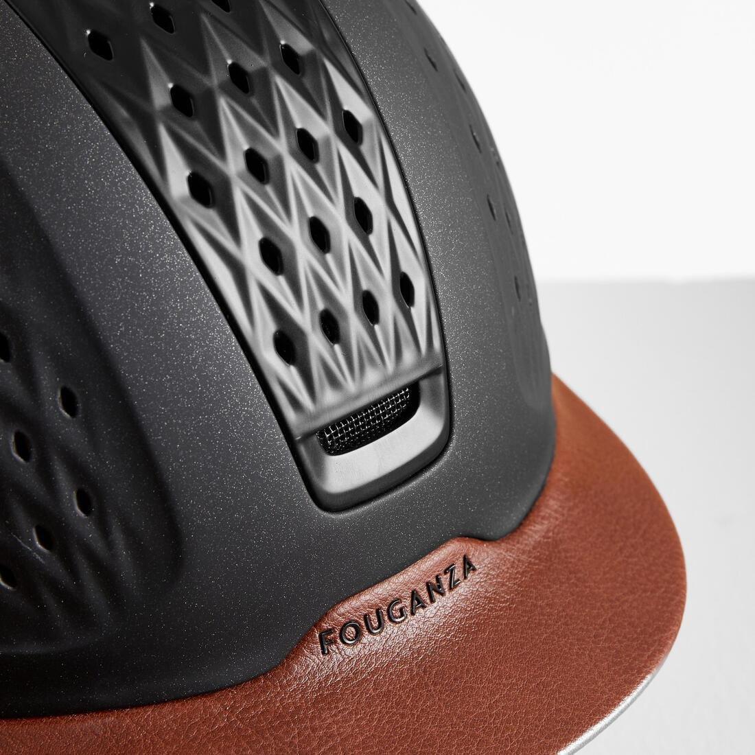 Adults And Kids Horse Riding Helmet 900 + Bag - Glossy, Brown, No Color, large image number 4