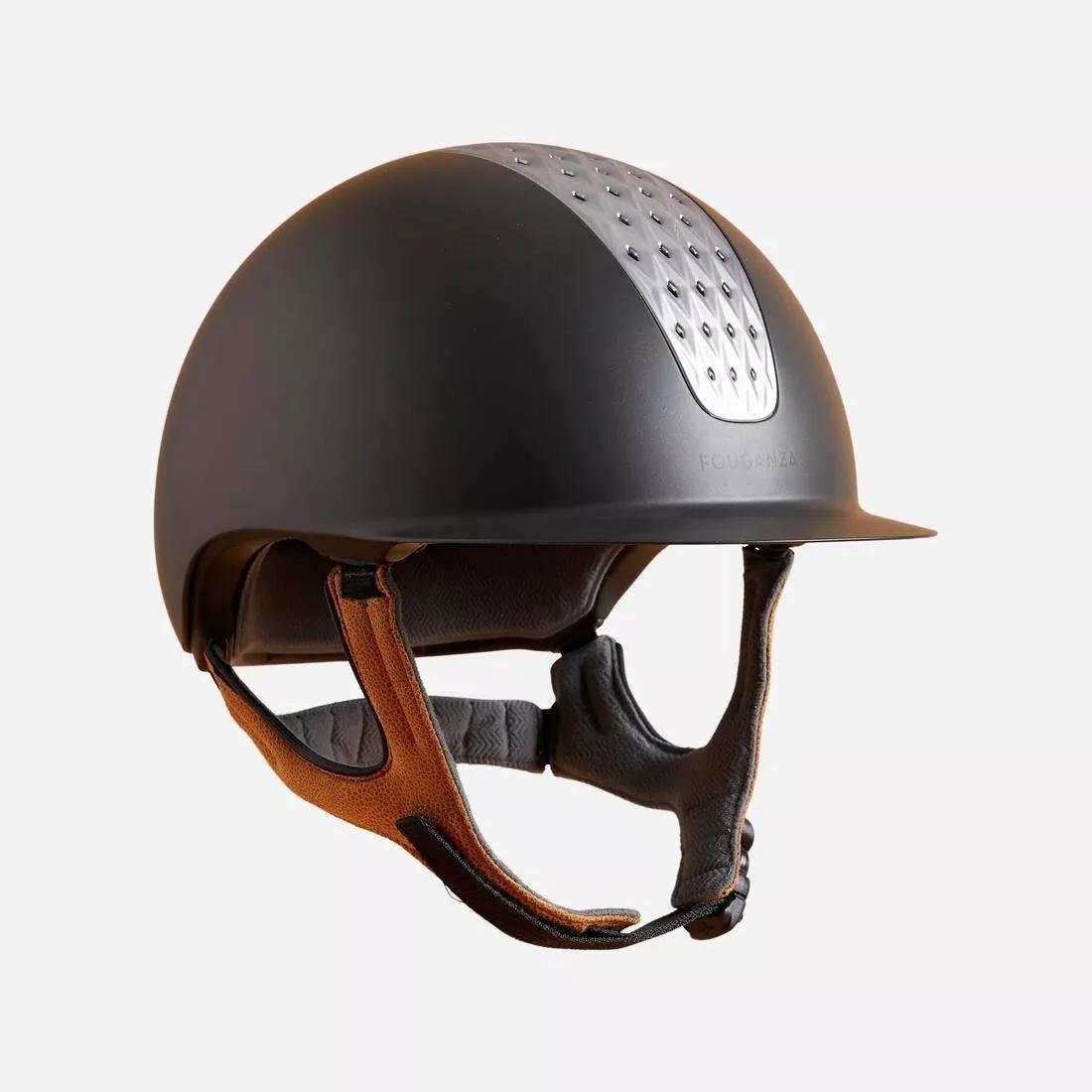 Adult/Kids' Horse Riding Helmet 520 - Matte, asphalt grey, No Color, medium