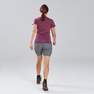 FORCLAZ - Women's Short-Sleeved Merino Wool Trekking Travel T-Shirt - TRAVEL 100, BRIGHT DAMSON