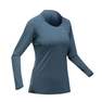 QUECHUA - Women's Long-Sleeved Mountain Walking T-Shirt Mh550, Storm Grey